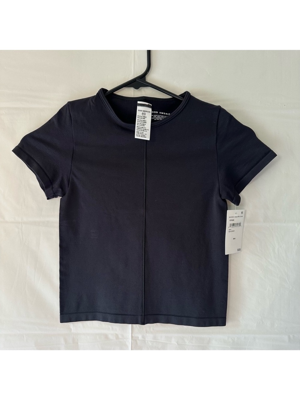 Short Sleeve Crewneck Top in Black